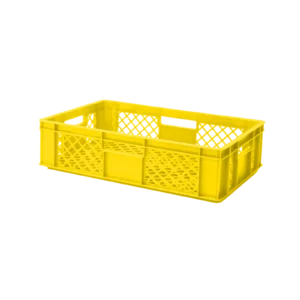 euronorm stapelbak 600x400x150 geperforeerd geel